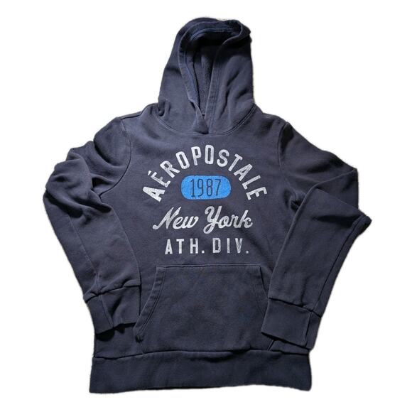 Aeropostale Hoodie, Women/Junior size Medium, Dark Navy Blue 1986 New York - Picture 1 of 4